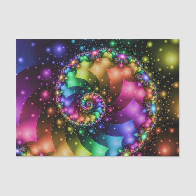 Fractal Spiral Rainbow Nebula Tissue Paper (Front)