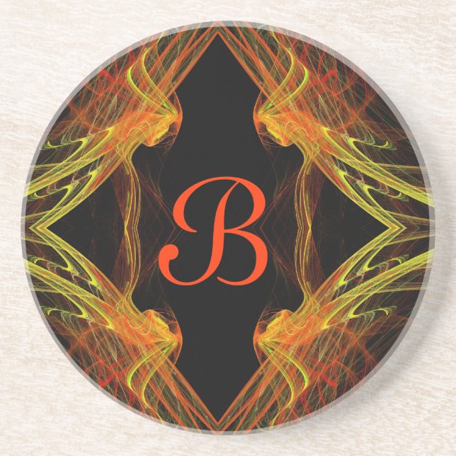 Fractal Square Series-3---Orng Yello coaster--1 of Coaster (Front)