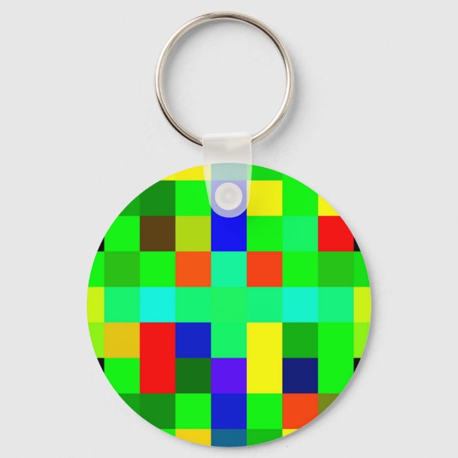Fractal Squares Key Ring (Front)