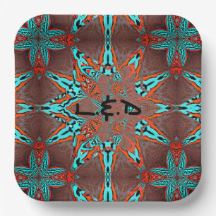 Fractal Star of Future & Your letters Paper Plate