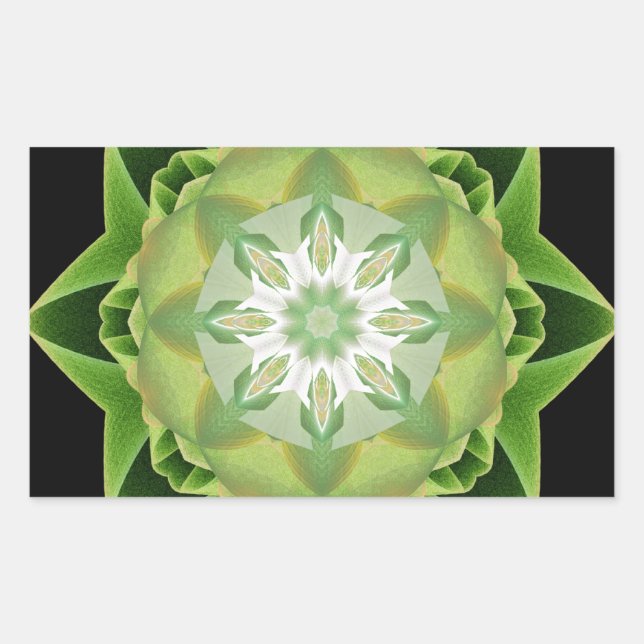 Fractal Stardust green Rectangular Sticker (Front)