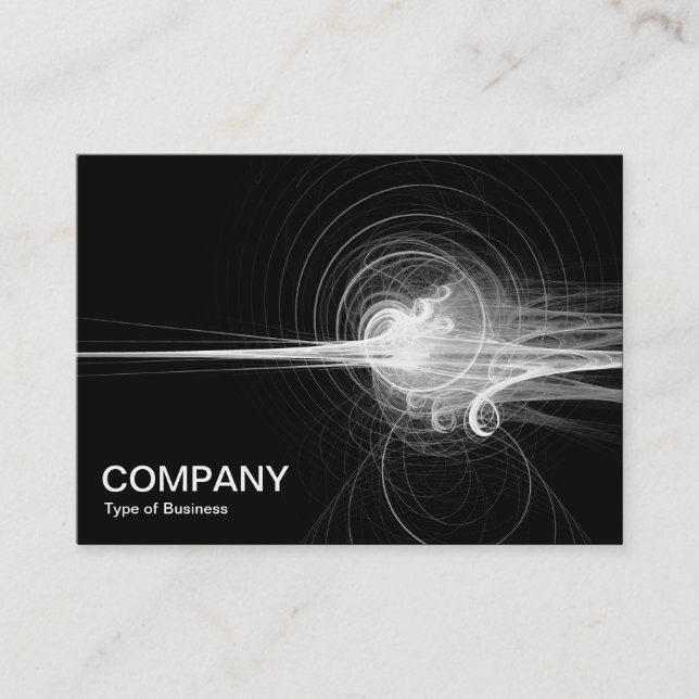 Fractal Swirl - Black Business Card (Front)