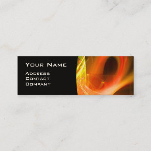 FRACTAL SWIRL GEM MONOGRAM black white yellow Mini Business Card