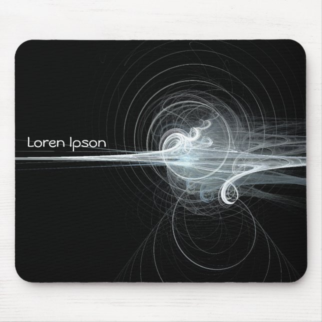 Fractal Swirl II - Black Mouse Pad (Front)