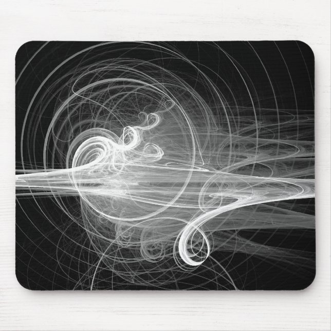 Fractal Swirl III - Black Mouse Pad (Front)