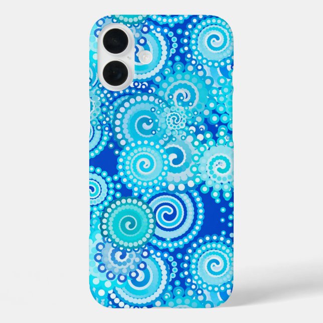 Fractal swirl pattern, cobalt blue Case-Mate iPhone case (Back)