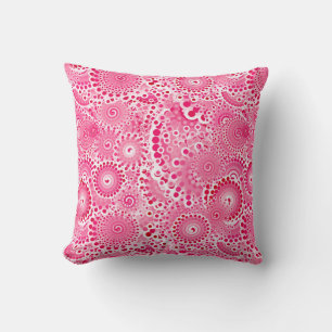Fractal swirl pattern, deep fuchsia pink cushion
