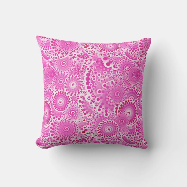 Fractal swirl pattern, orchid pink cushion (Front)