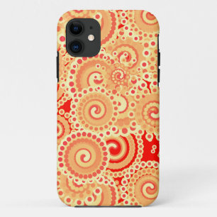 Fractal swirl pattern, shades of coral orange Case-Mate iPhone case