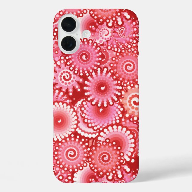 Fractal swirl pattern, shades of deep red Case-Mate iPhone case (Back)