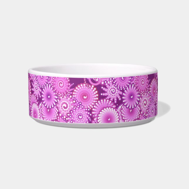 Fractal swirl pattern, shades of plum and violet bowl (Left)