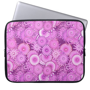 Fractal swirl pattern, shades of plum and violet laptop sleeve