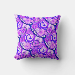 Fractal swirl pattern, shades of purple cushion