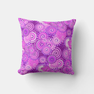 Fractal swirl pattern, shades of purple cushion