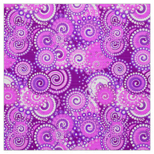 Fractal swirl pattern, shades of purple fabric