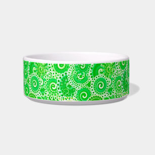Fractal swirl pattern, shades of spring green bowl