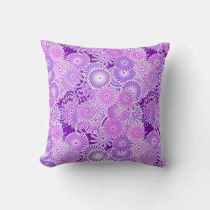 Fractal swirl pattern, shades of violet cushion