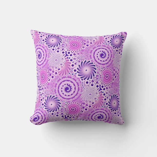 Fractal swirl pattern, violet, orchid cushion (Front)