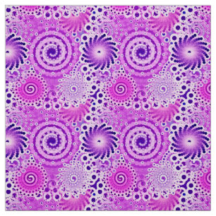 Fractal swirl pattern, violet, orchid fabric