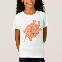 Fractal swirl turtle - shades of mandarin orange