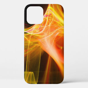 FRACTAL SWIRLS IN YELLOW ORANGE RED iPhone 12 CASE