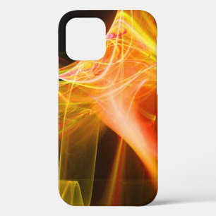 FRACTAL SWIRLS IN YELLOW ORANGE RED iPhone 12 CASE
