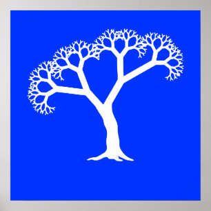 Fractal Tree White Poster