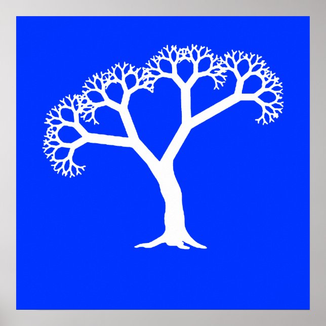Fractal Tree White Poster (Front)