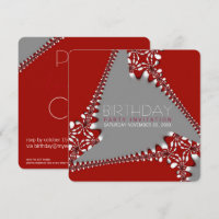 Fractal Tri-Abstract Birthday Invitation