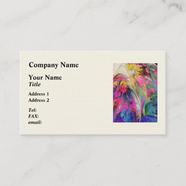 Fractal - Tropical Flowers Business Card (Front)