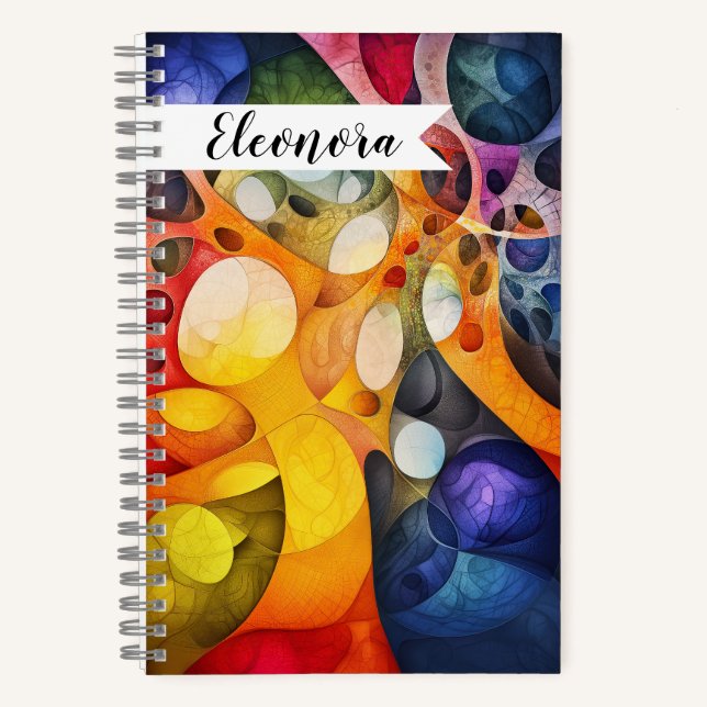 Fractal Universe Deluxe Spiral 5.5" x 8.5" Notebook (Front)