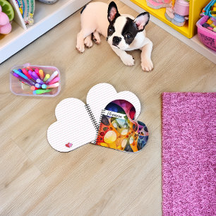 Fractal Universe Heart Shaped Notebook
