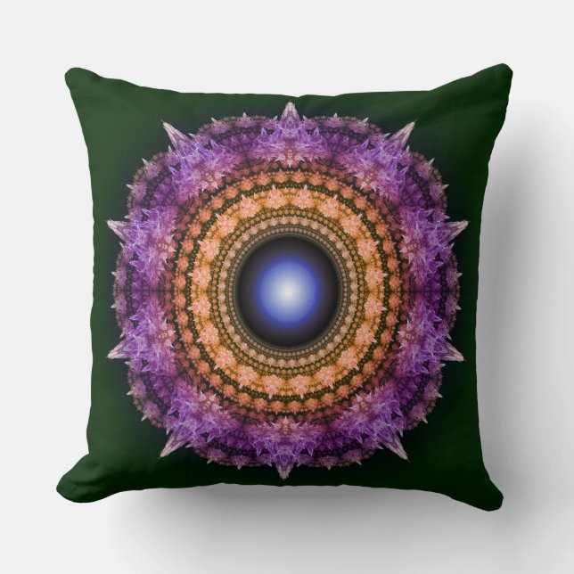Fractal violet crystal pattern cushion (Front)