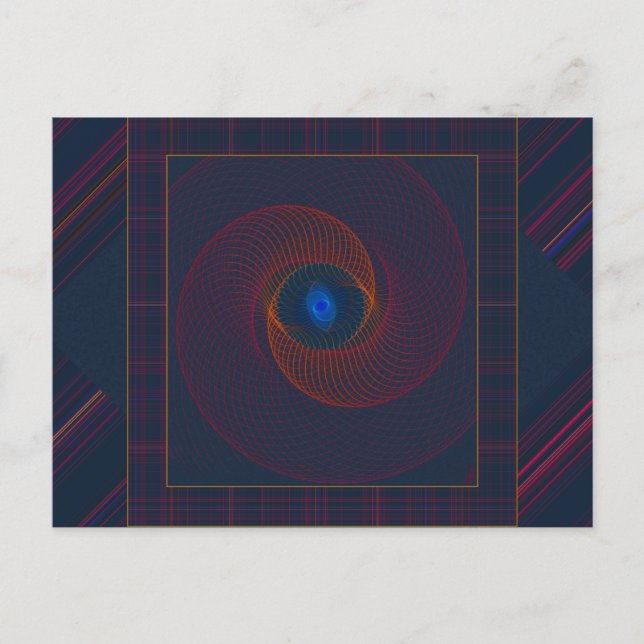 Fractal Vortex Abstract Art Postcard (Front)