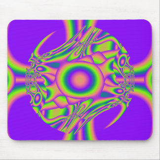 Fractal Warp Purple Green Psychedelic Mouse Pad