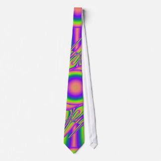 Fractal Warp Purple Green Psychedelic Tie