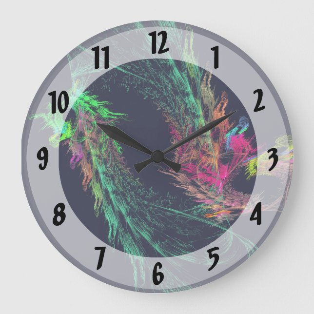 Fractal - Winged Dragon Large Clock (Front)