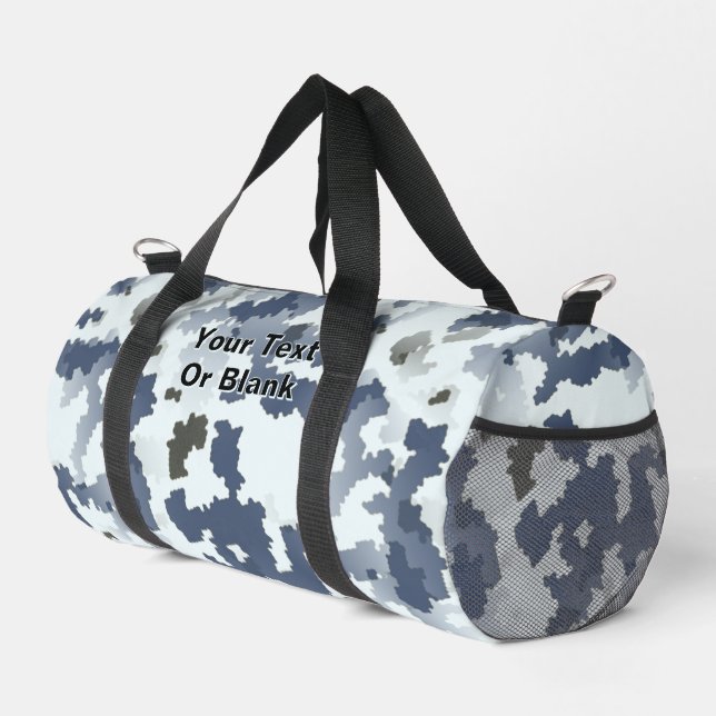 Fractal Winter Camouflage Duffle Bag (Right Corner)