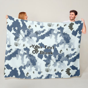 Fractal Winter Camouflage Fleece Blanket