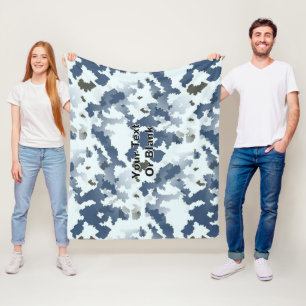 Fractal Winter Camouflage Fleece Blanket