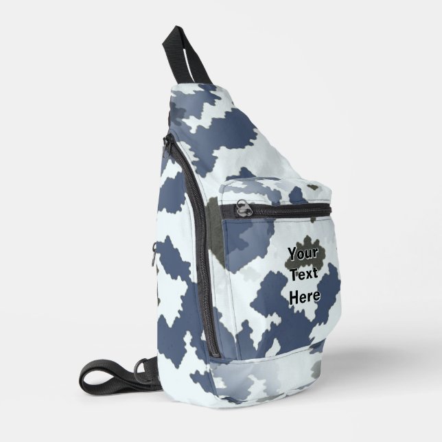 Fractal Winter Camouflage Sling Bag (Left Corner)