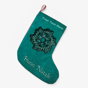 Fractal Wreath - Buon Natale Small Christmas Stocking