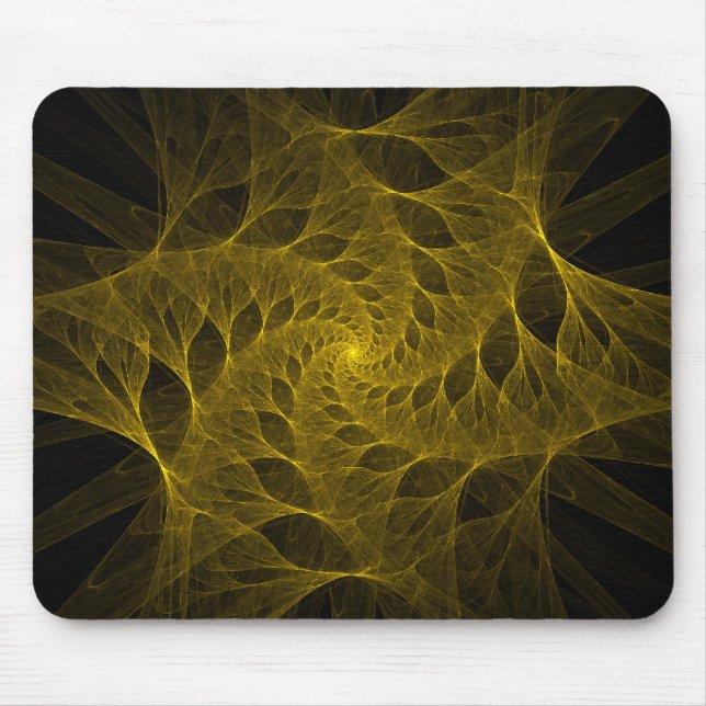 Fractal Yellow Spiral Mousepad (Front)