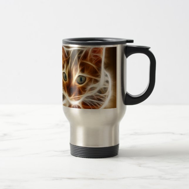 Fractalius Bengal Cat Travel Mug (Right)