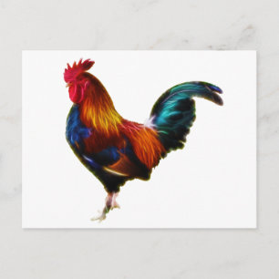 Fractalius Leghorn Rooster Postcard