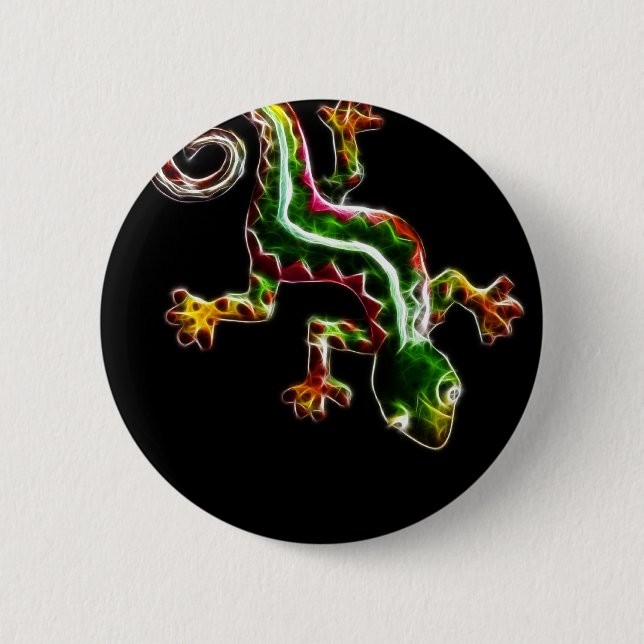 Fractalius Lizard 6 Cm Round Badge (Front)