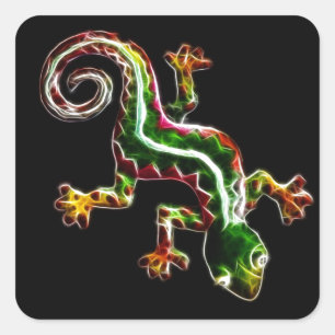 Fractalius Lizard Square Sticker