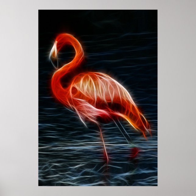 Fractalius Pink Flamingo Poster (Front)