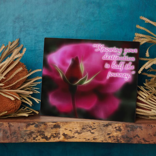 Fractalius Rose Inspirational Plaque (Side)