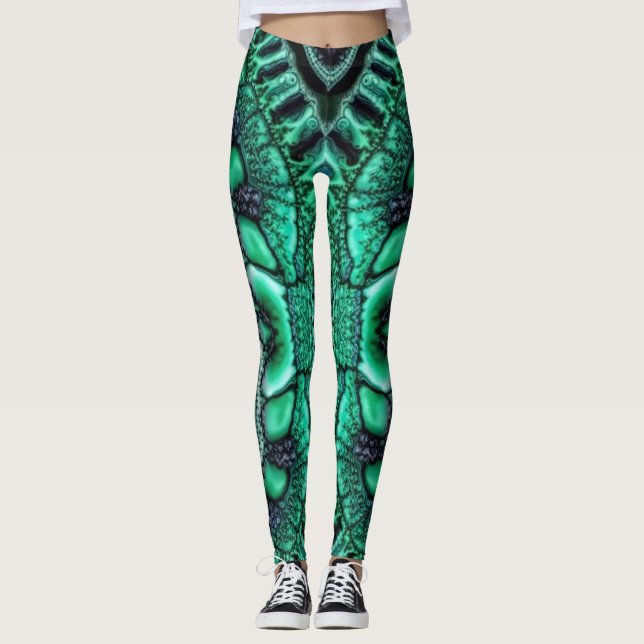 Fractalized malachite4 leggings (Front)